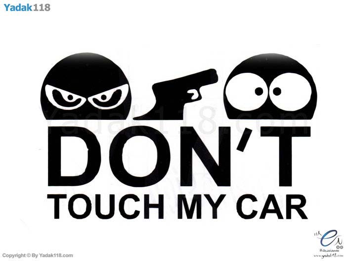 استیکر Don’t Touch My Car  طرح نینجا مشکی