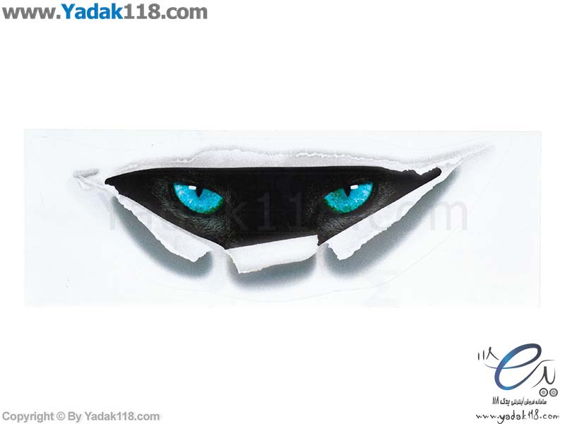 استیکر 3 بعدی خودرو طرح چشم گربه آبی